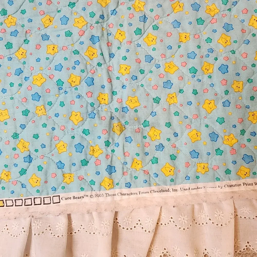 Vintage Care Bears Rainbow Trail Fabric Blanket